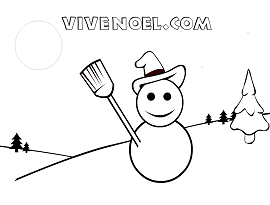Le bonhomme de neige - Coloriage de Noël à imprimer