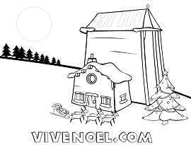 L'Atelier du Père Noël - Coloriage de Noël à imprimer