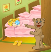 Le petit ours découvre une intruse dans son lit !